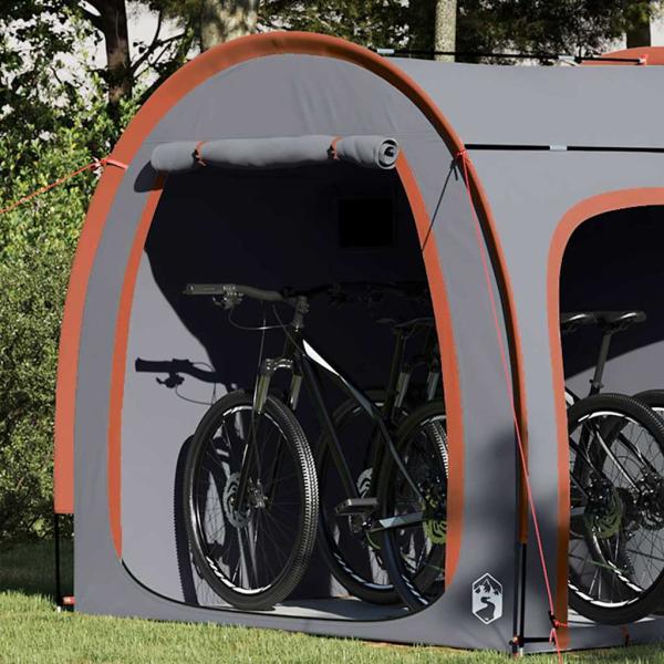 Fahrradgarage mit Dach mit Speicher mit Luftentlüftung Grau und Orange