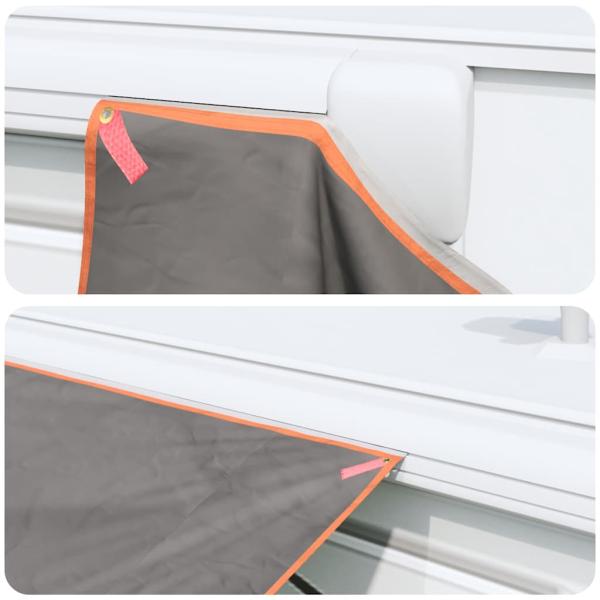 Wasserfeste Plane Grau und Orange 350 x 240 cm
