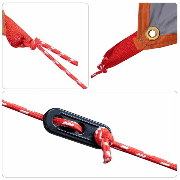Wasserfeste Plane Grau und Orange 350 x 240 cm
