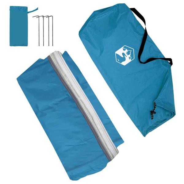 Wohnwagenmarkise Personen 240 x 350 cm Wasserdicht Blau Taft