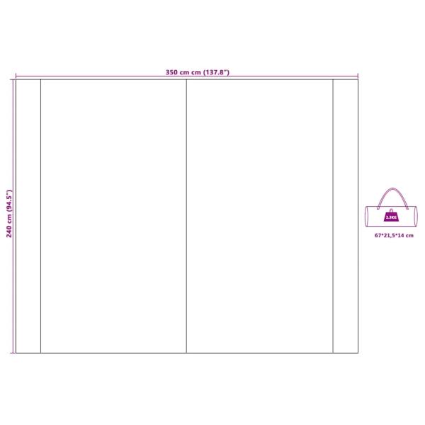 Wohnwagenmarkise Personen 240 x 350 cm Wasserdicht Blau Taft