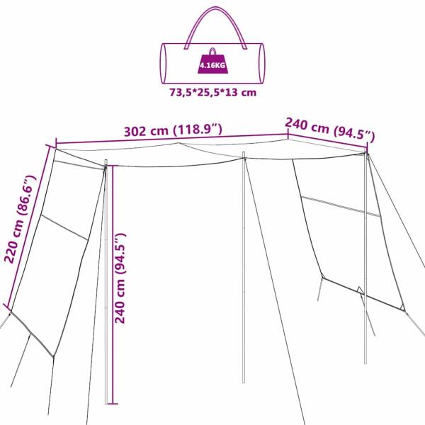 Wasserfester Tarp 302 x 240 x 240 cm