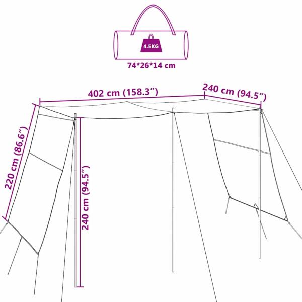 Wasserfester Tarp 302 x 240 x 240 cm