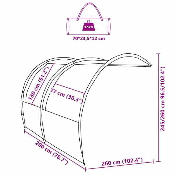 Wasserfester Tarp 260 x 200 x 260 cm