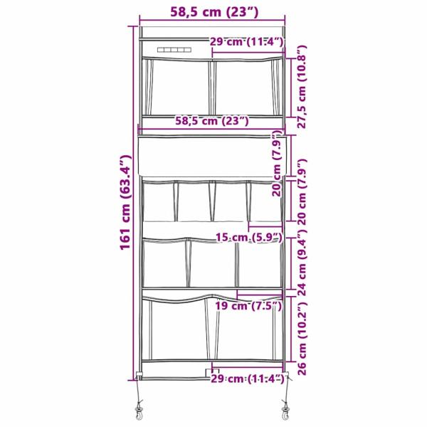 Aufbewahrungstasche 161 x 58,5 cm Oxford-Gewebe