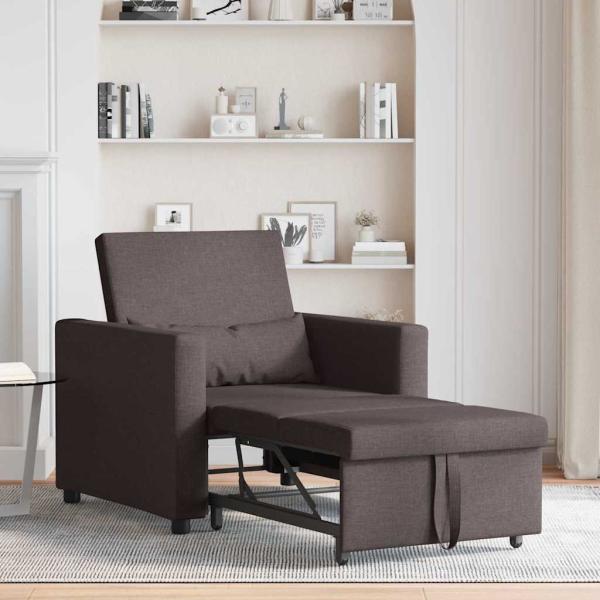 3-in-1 Einzel-Sofabett Dunkelbraun Stoff