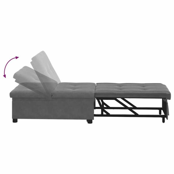 Sofa Bett mit Rad Dunkelgrau 194 x 50 x 82 cm