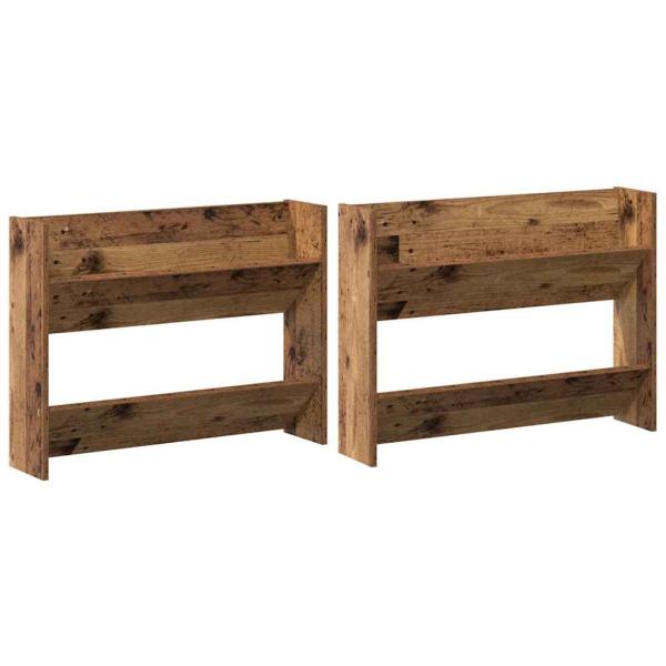 Wandschuhschränke 2 pcs Altholz 60 x 18 x 60 cm Holzwerkstoff