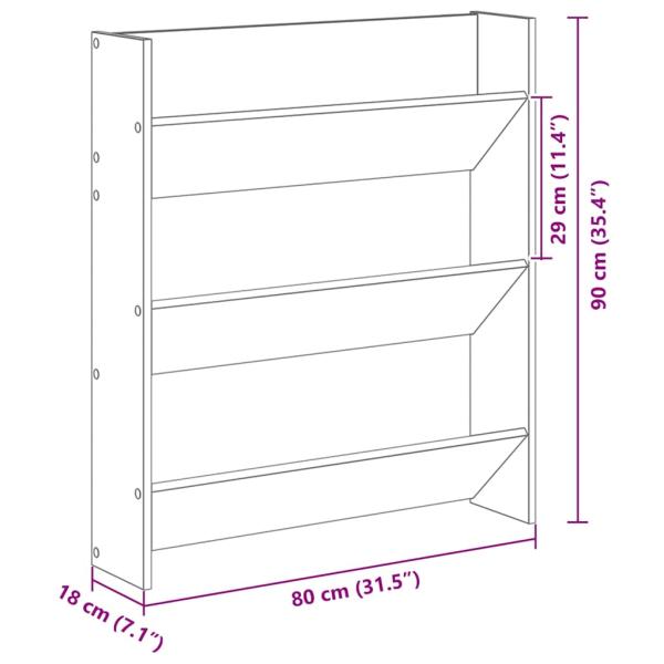 Wandschuhschränke 2 pcs Eiche handwerklich 60 x 18 x 60 cm