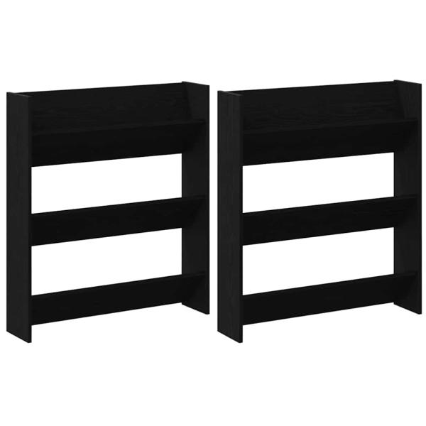 Wandschuhschränke 2 pcs Schwarze Eiche 60 x 18 x 60 cm
