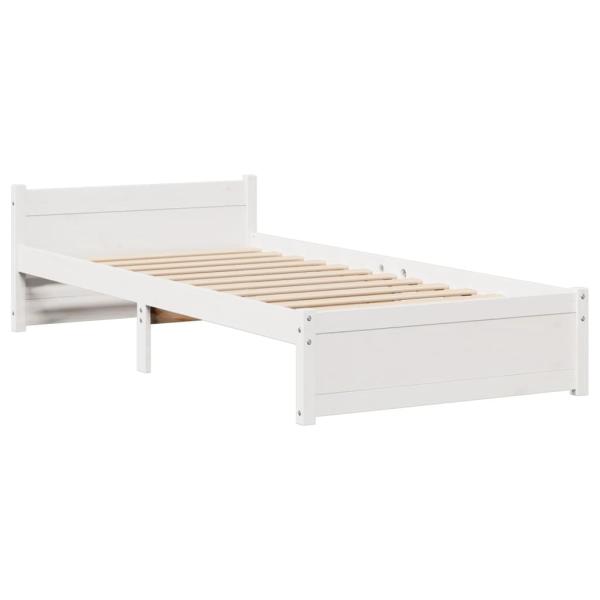 Bettgestell mit Kopfteil ohne Matratze Weiß 90x200 cm