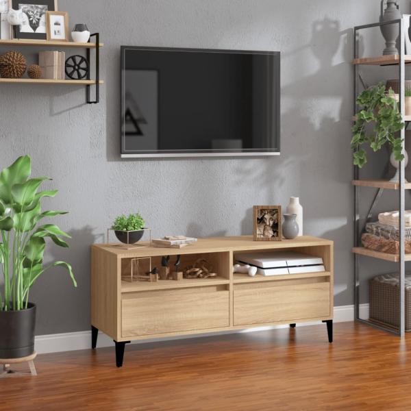 ARDEBO.de - TV-Schrank Sonoma-Eiche 100x34,5x44,5 cm Holzwerkstoff