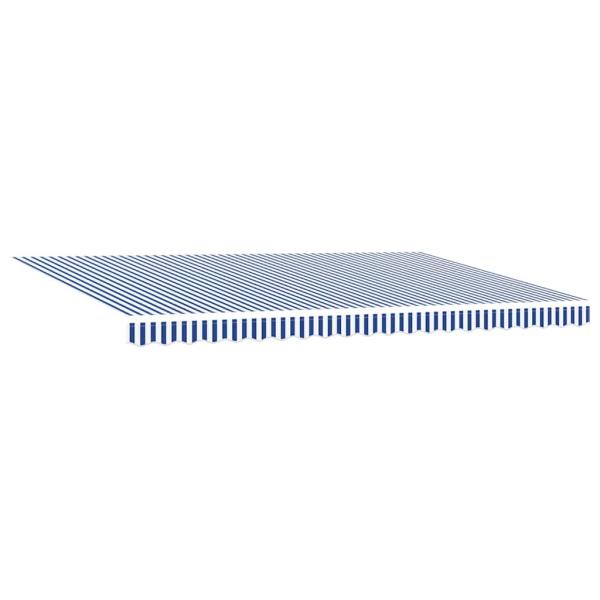 Einziehbare Markise Blau und weiß 5 x 3 m Stoff und Metall