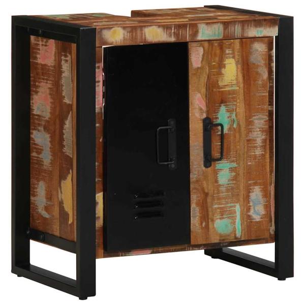 Badezimmermöbel Set mit Regal 2 pcs Braun recyceltes Massivholz