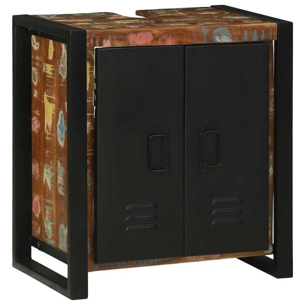 Badezimmermöbel Set mit Regal 2 pcs Braun recyceltes Massivholz