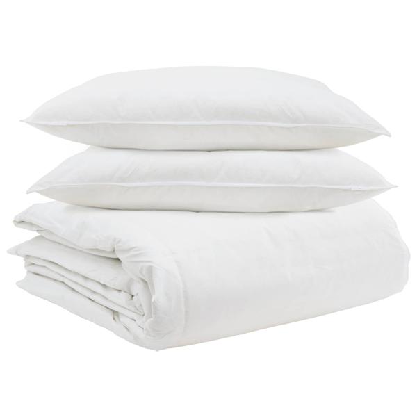 ARDEBO.de - Bettdecke mit Kissen 3 pcs Weiß 240 x 200 cm Daunen