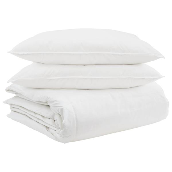 ARDEBO.de - Bettdecke mit Kissen 3 pcs Weiß 260 x 220 cm Daunen