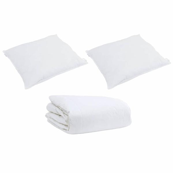 Bettdecke Sonstiges mit Kissen 3 pcs Weiß 240 x 220 cm Daunen