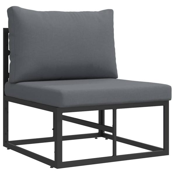 Garten-Sofa-Set 4 pcs Schwarz 70 x 70 x 32 cm Aluminium