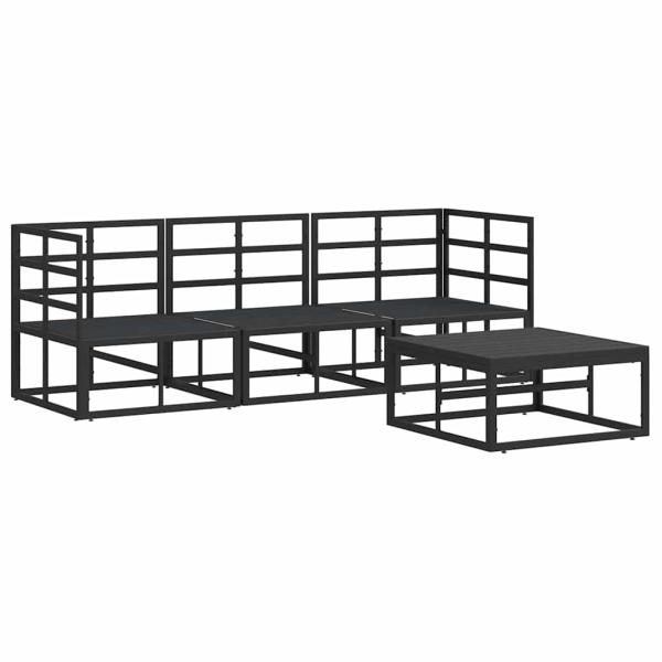 Garten-Sofa-Set 4 pcs Schwarz 70 x 70 x 32 cm Aluminium