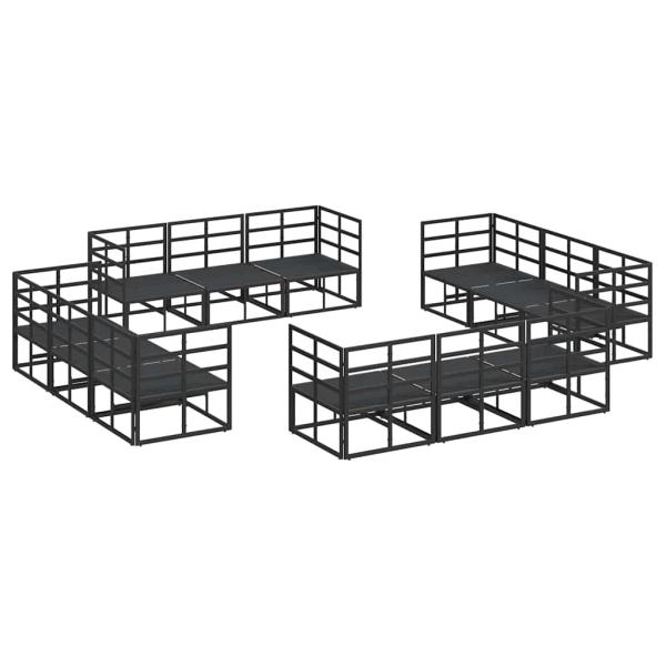 Garten-Sofa-Set 12 pcs Schwarz 213 x 71.5 x 71 cm Aluminium