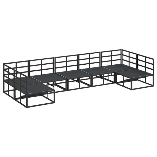 Garten-Sofa-Set 7 pcs Schwarz 353 x 141,5 x 71 cm Aluminium