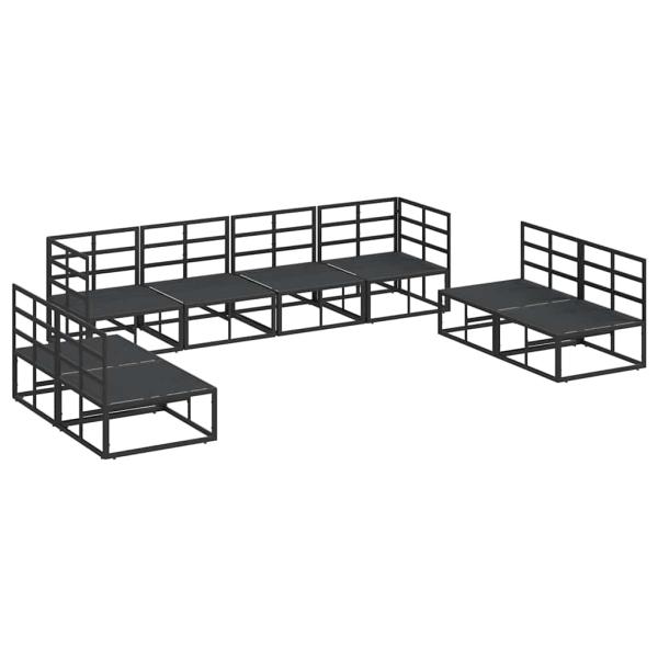 Garten-Sofa-Set 8 pcs Schwarz 283 x 71.5 x 71 cm Aluminium