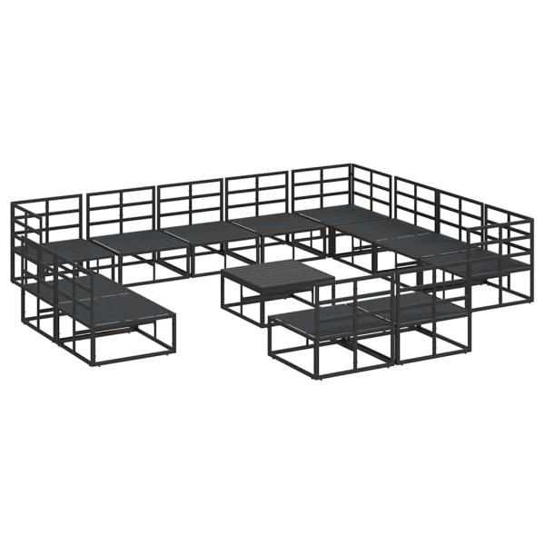 ARDEBO.de - Garten-Sofa-Set 13 pcs Schwarz 70 x 70 x 32 cm Aluminium