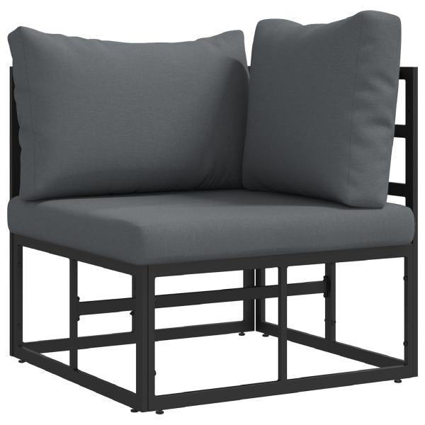Garten-Sofa-Set 14 pcs Schwarz 70 x 70 x 32 cm Aluminium