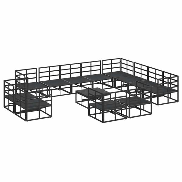 Garten-Sofa-Set 13 pcs Schwarz 70 x 70 x 32 cm Aluminium