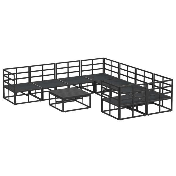Garten-Sofa-Set 9 pcs Schwarz 70 x 70 x 32 cm Aluminium