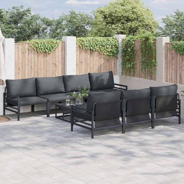 ARDEBO.de - Garten-Sofa-Set mit Kissen mit Kissen 8 pcs Anthrazit 70 x 70,5 x 31,5 cm