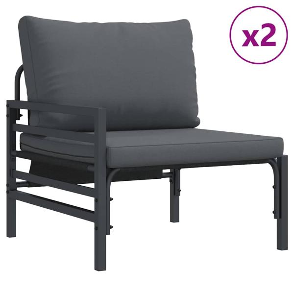 Garten-Sofa-Set 3 pcs Anthrazit Stahl