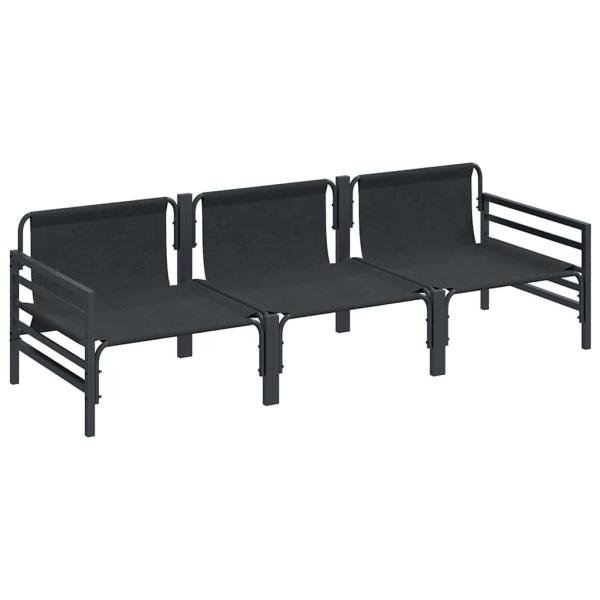 Garten-Sofa-Set 3 pcs Anthrazit Stahl