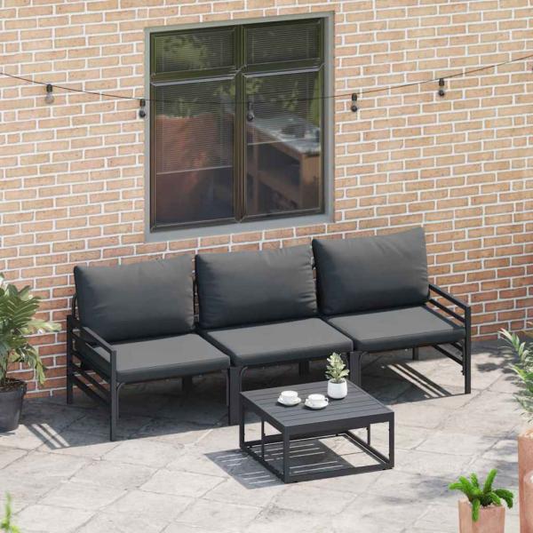 Garten-Sofa-Set 4 pcs Anthrazit Stahl