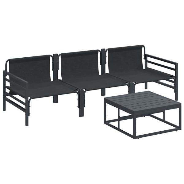 Garten-Sofa-Set 4 pcs Anthrazit Stahl