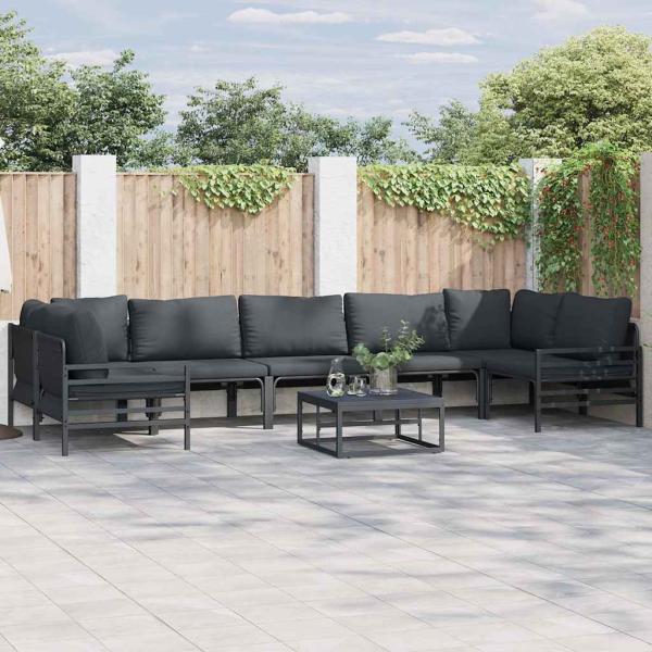 ARDEBO.de - Garten-Sofa-Set 7 pcs Anthrazit Stahl
