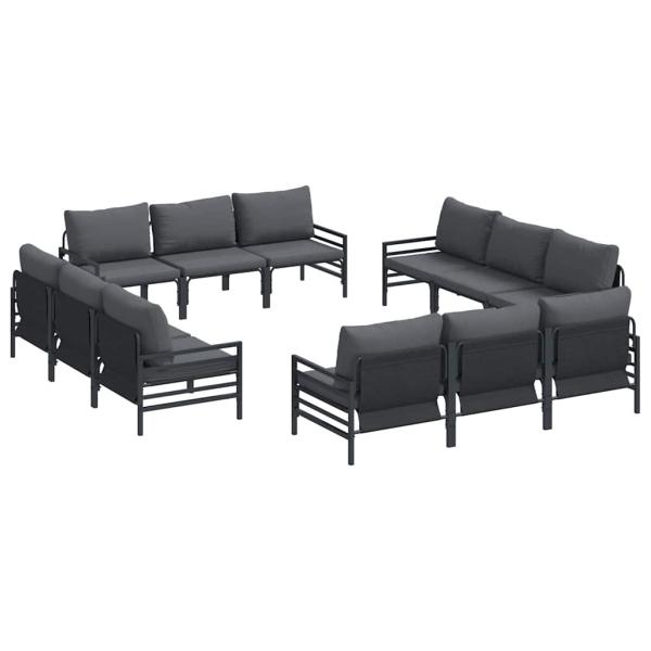 Garten-Sofa-Set 12 pcs Anthrazit Stahl