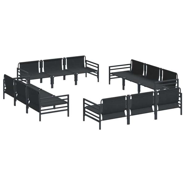 Garten-Sofa-Set 12 pcs Anthrazit Stahl