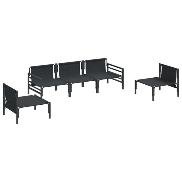 Garten-Sofa-Set 5 pcs Anthrazit Stahl