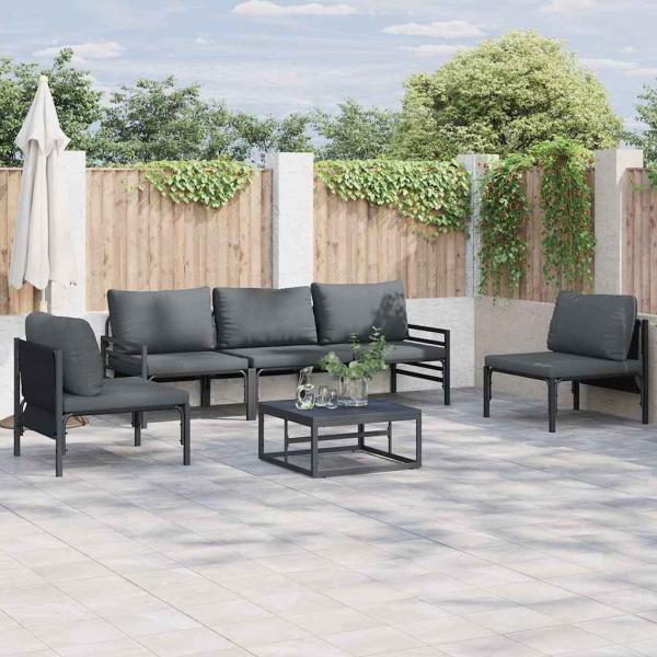 ARDEBO.de - Garten-Sofa-Set 6 pcs Anthrazit Stahl