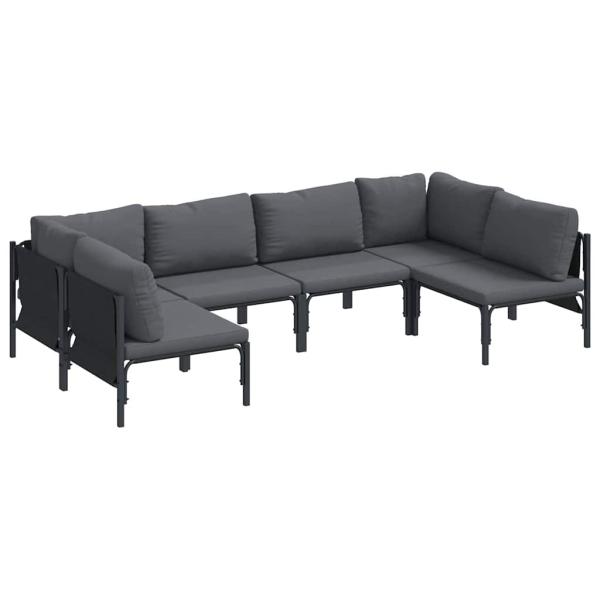 Garten-Sofa-Set 6 pcs Anthrazit Stahl