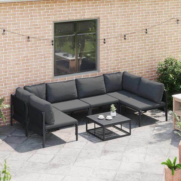 Garten-Sofa-Set 6 pcs Anthrazit Stahl