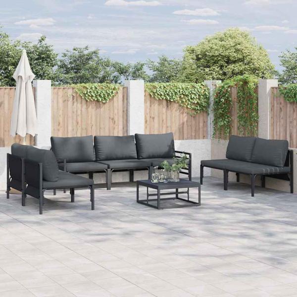 ARDEBO.de - Garten-Sofa-Set 7 pcs Anthrazit Stahl