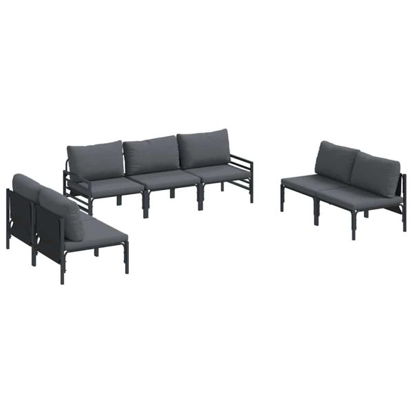 Garten-Sofa-Set 7 pcs Anthrazit Stahl