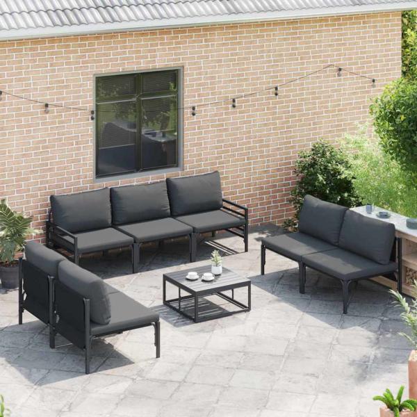 Garten-Sofa-Set 7 pcs Anthrazit Stahl