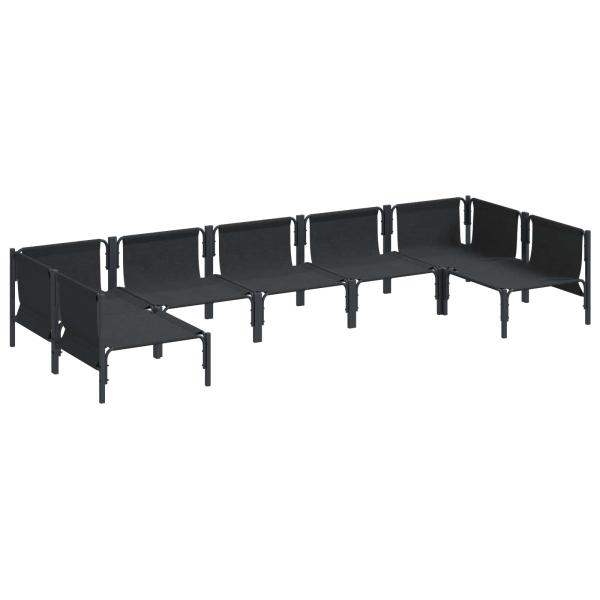 Gartensofa-set 7 stk. Schwarz Stahl