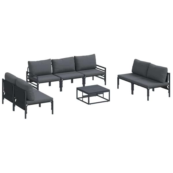 Garten-Sofa-Set 8 pcs Anthrazit Stahl