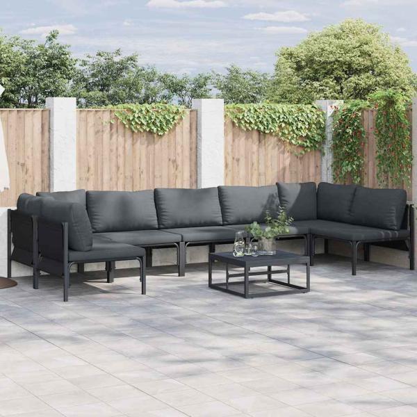 ARDEBO.de - Garten-Sofa-Set 8 pcs Anthrazit Stahl