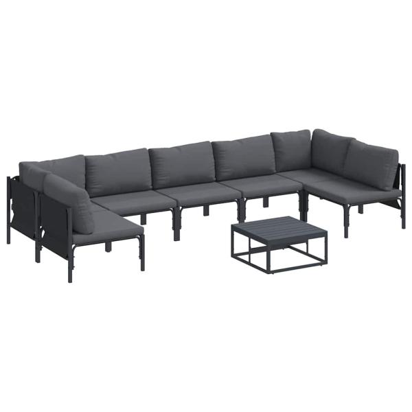 Garten-Sofa-Set 8 pcs Anthrazit Stahl
